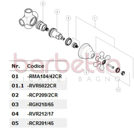 RICAMBIO MANIGLIA GRAZIA PER DEVIATORE INCASSO 2 VIE CROMO NOBILI RMA184/42CR