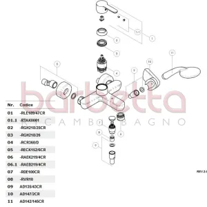 RICAMBIO NR. 5 AERATORI M 28x1 CROMO NOBILI RAEK219/4CR