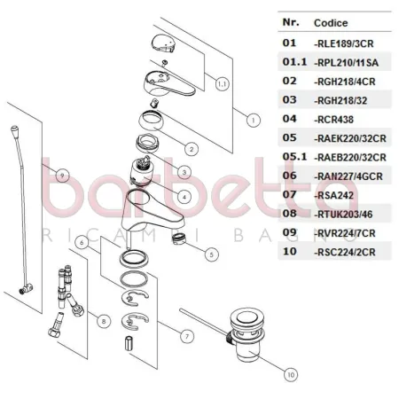 RICAMBIO ANELLO DI BASE CROMO NOBILI RAN227/4GCR