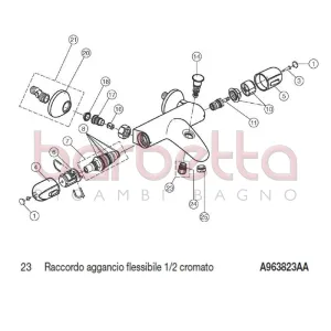 RACCORDO AGGANCIO FLESSIBILE 1/2 CROMATO CERATHERM 100 IDEAL STANDARD A963823AA