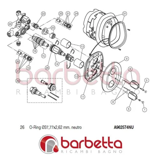O-RING 37.77X2.62 MM NEUTRO CERATHERM 100 IDEAL STANDARD A962574NU