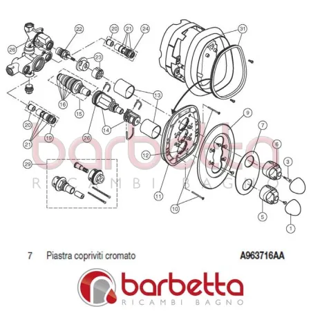PIASTRA COPRIVITI CROMATO CERATHERM 300 IDEAL STANDARD A963716AA