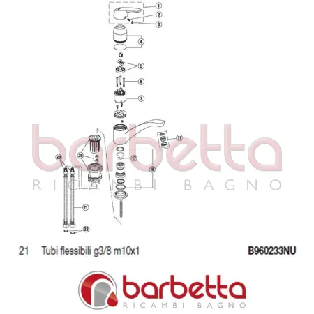 TUBI FLESSIBILI g3/8 m10x1 CERASPRINT NEW IDEAL STANDARD B960233NU
