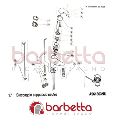 BLOCCAGGIO CAPPUCCIO NEUTRO CERASPRINT IDEAL STANDARD A961363NU