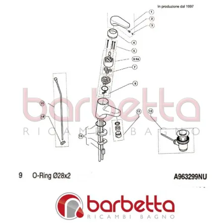 O-RING 28X2 CERAPLAN IDEAL STANDARD A963299NU