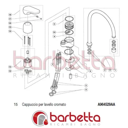CAPPUCCIO PER LAVELLO CROMATO CERAPLAN IDEAL STANDARD A964529AA
