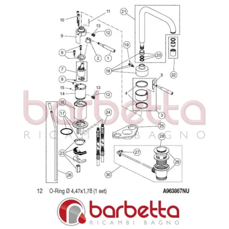 O-RING 4.47X1.78 IQ IDEAL STANDARD A963867NU