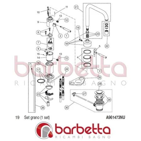 SET GRANO IQ IDEAL STANDARD A961473NU