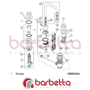 MANIGLIA IQ IDEAL STANDARD H960843AA