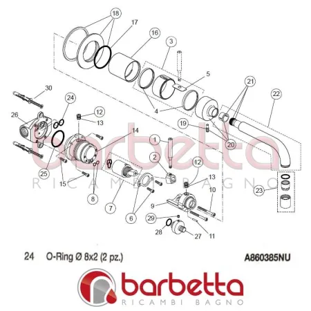O-RING 8X2 IQ IDEAL STANDARD A860385NU