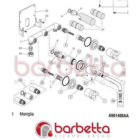 MANIGLIA IQ IDEAL STANDARD A961488AA