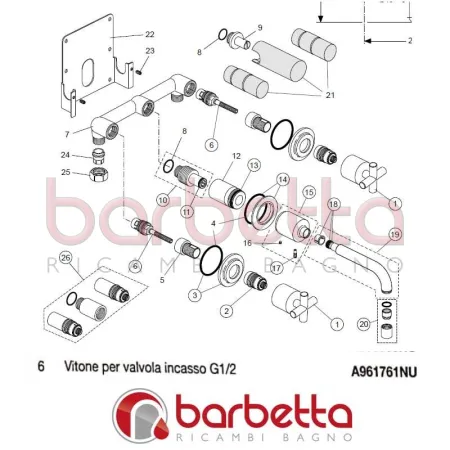 VITONE PER VALVOLA INCASSO G1/2 IQ IDEAL STANDARD A961761NU