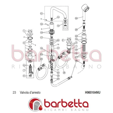 VALVOLA D'ARRESTO COMPLETA IQ IDEAL STANDARD H960184NU