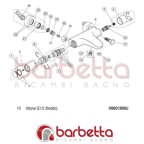 VITONE G1/2 IQ RICAMBIO IDEAL STANDARD H960136NU