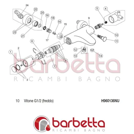VITONE G1/2 IQ RICAMBIO IDEAL STANDARD H960136NU