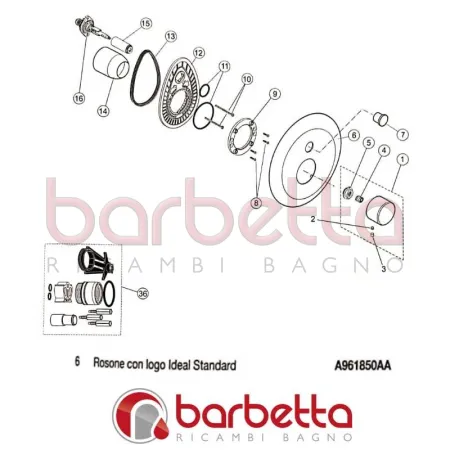 ROSONE CON LOGO IQ IDEAL STANDARD A961850AA