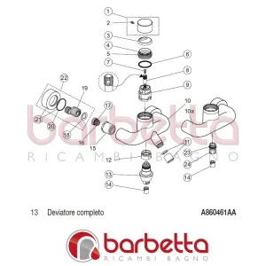 DEVIATORE COMPLETO IQ IDEAL STANDARD A860461AA