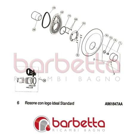 ROSONE CON LOGO IQ IDEAL STANDARD A961847AA