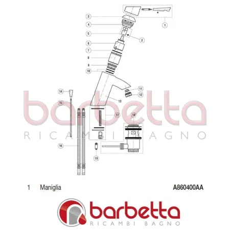 MANIGLIA IPNOS IDEAL STANDARD A860400AA