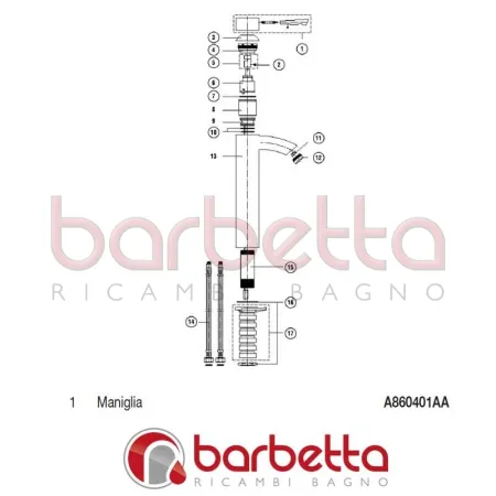 MANIGLIA IPNOS IDEAL STANDARD A860401AA