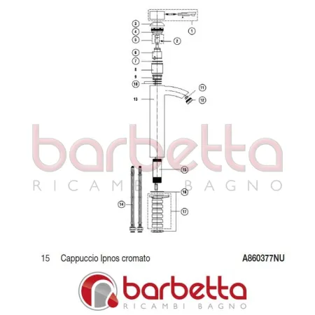 CAPPUCCIO CROMATO IPNOS IDEAL STANDARD A860377NU