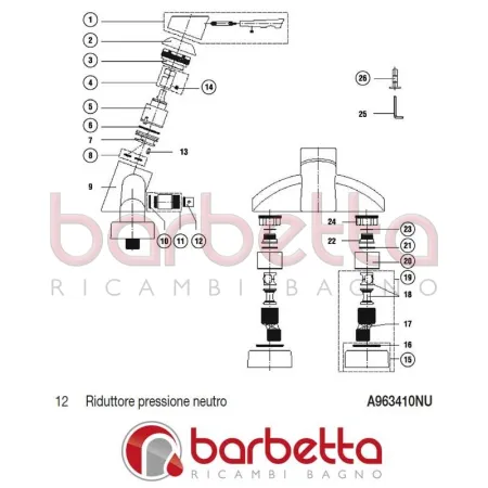 RIDUTTORE PRESSIONE NEUTRO IPNOS IDEAL STANDARD A963410NU