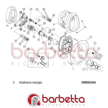 ADATTATORE MANIGLIA IQ IDEAL STANDARD H960854AA