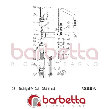 TUBI RIGIDI IQ IDEAL STANDARD A963685NU