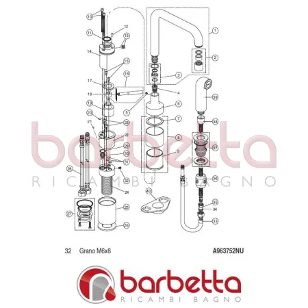 GRANO M6X8 IQ IDEAL STANDARD A963752NU