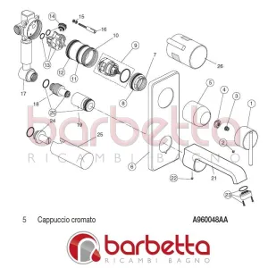 CAPPUCCIO CROMATO GLANCE IDEAL STANDARD A960048AA