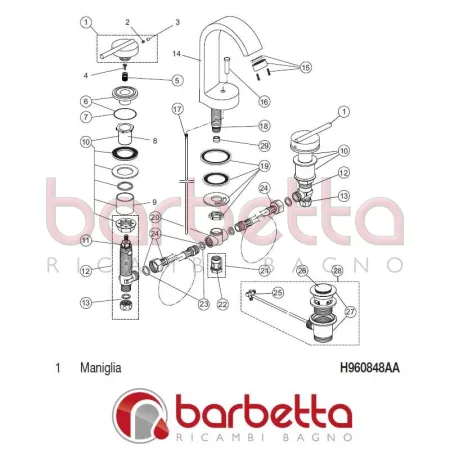 MANIGLIA GLANCE IDEAL STANDARD H960848AA