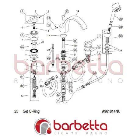 SET O-RING GLANCE IDEAL STANDARD A961814NU