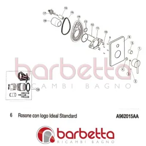 ROSONE CON LOGO GLANCE IDEAL STANDARD A962015AA