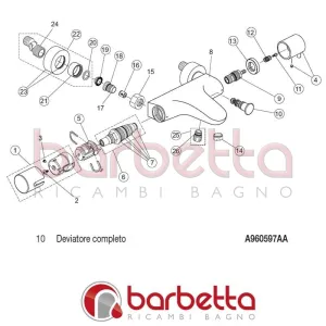 DEVIATORE COMPLETO GLANCE IDEAL STANDARD A960597AA