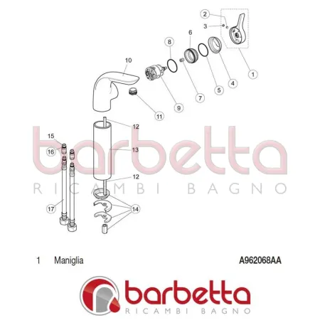 MANIGLIA MELANGE IDEAL STANDARD A962068AA