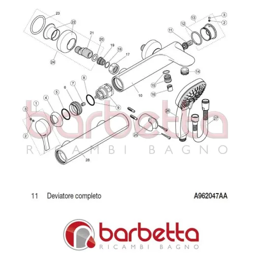 DEVIATORE COMPLETO MELANGE IDEAL STANDARD A962047AA
