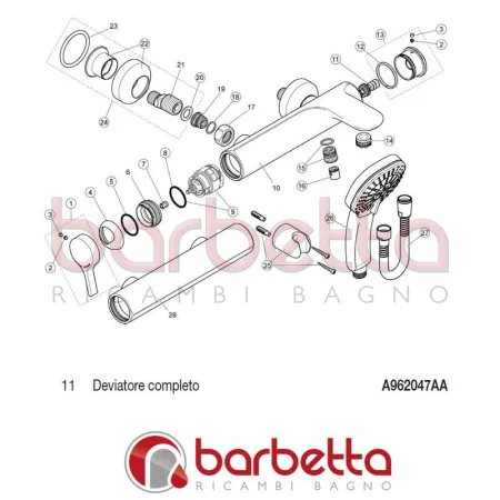 DEVIATORE COMPLETO MELANGE IDEAL STANDARD A962047AA