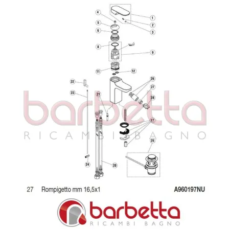 ROMPIGETTO 16.5X1 MM MOMENTS IDEAL STANDARD A960197NU