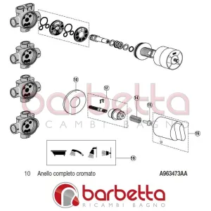 ANELLO COMPLETO CROMATO MOMENTS IDEAL STANDARD A963473AA