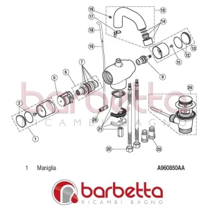 MANIGLIA NEWSON IDEAL STANDARD A960850AA