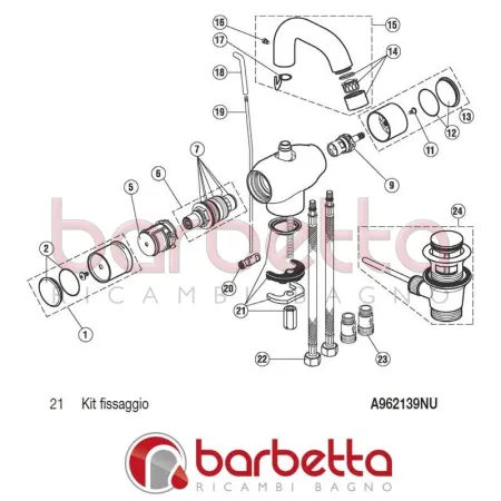 KIT FISSAGGIO NEWSON IDEAL STANDARD A962139NU