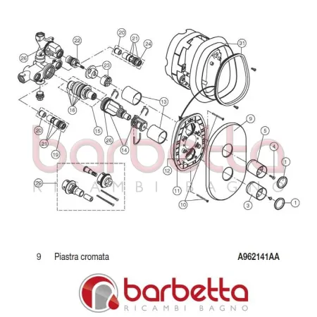 PIASTRA CROMATA NEWSON IDEAL STANDARD A962141AA
