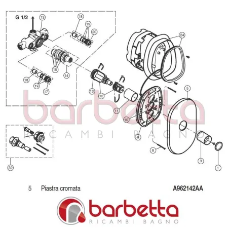 PIASTRA CROMATA NEWSON IDEAL STANDARD A962142AA