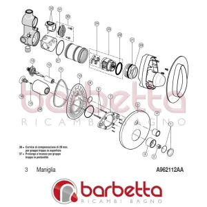 MANIGLIA NEWSON IDEAL STANDARD A962112AA