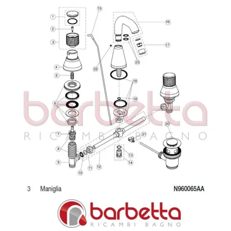 MANIGLIA NEWSON IDEAL STANDARD N960065AA