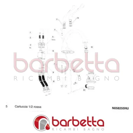 CARTUCCIA 1/2 ROSSA PIANO DESIGN IDEAL STANDARD N058255NU