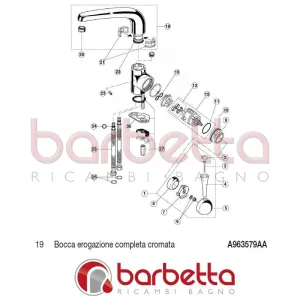 BOCCA EROGAZIONE COMPLETA CROMATA CERA GL 200 IDEAL STANDARD A963579AA
