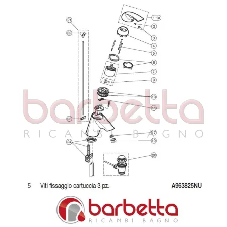 VITI FISSAGGIO CARTUCCIA TRIAS/TONIC IDEAL STANDARD A963825NU