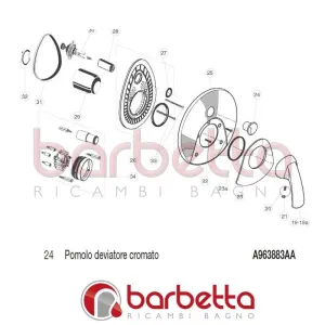 POMOLO DEVIATORE CROMATO TRIAS/TONIC IDEAL STANDARD A963883AA