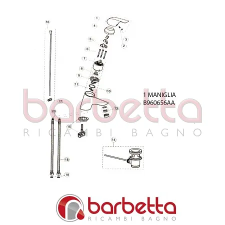 MANIGLIA CERA + IDEAL STANDARD B960656AA